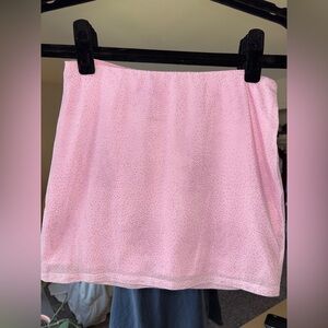 Lucy in the Sky Pink Glitter Mesh Mini Skirt